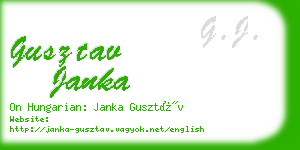 gusztav janka business card